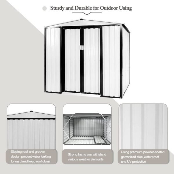 D Galvanized Steel Storage Shed 6 ft. W x 4 ft - Image 8