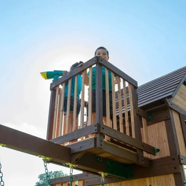 Backyard Discovery Skyfort III Cedar Swing Set w/ Tube Slide – DIY - Image 12
