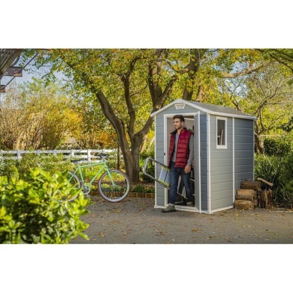 Keter Manor 4 ft. W x 6 ft. D Vertical Resin Outdoor Storage Shed Ideal For Patio - Image 2