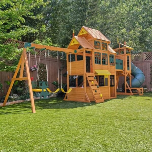Kids Kidkraft Bear Cave Lodge Swing Set / Playset - Image 5