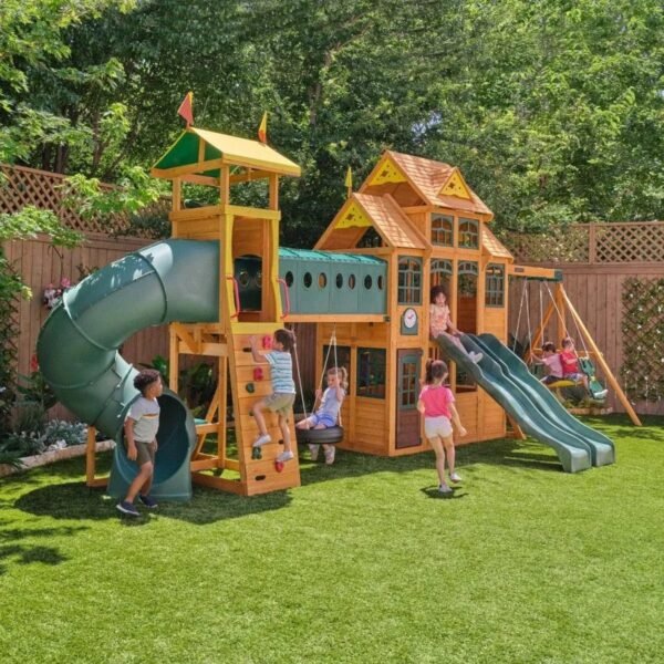 Kids Kidkraft Bear Cave Lodge Swing Set / Playset - Image 3