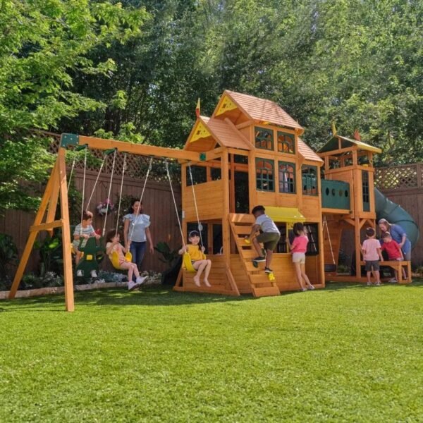 Kids Kidkraft Bear Cave Lodge Swing Set / Playset - Image 4